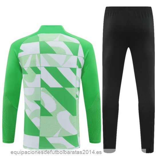 Nuevo Conjunto Completo Sudadera Entrenamiento Atletico Madrid 23/24 Verde Negro Baratas